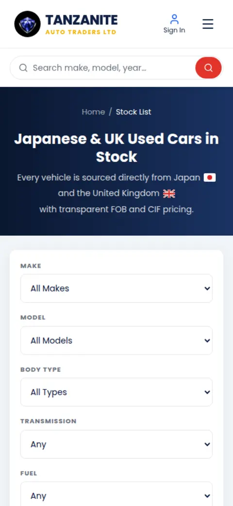 Mobile stock list